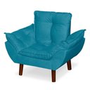 Ver imagem 3 de Mini Poltrona Cadeira Infantil de Criança Suede Azul Claro Pés Palito
