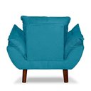 Ver imagem 4 de Mini Poltrona Cadeira Infantil de Criança Suede Azul Claro Pés Palito