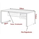 Ver imagem 3 de Mesa de Escritório com Gavetas 1,50×0,60m NOGAL SEVILHA/PRETO