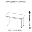 Ver imagem 5 de Mesa de Escritório com Gavetas 1,50×0,60m NOGAL SEVILHA/PRETO