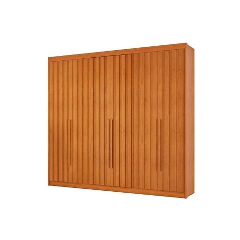 Guarda Roupa Casal 6 Portas Ripadas e 8 Gavetas Grécia Cacau - Conquista