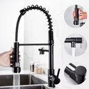 Ver imagem 3 de Torneira Gourmet de Cozinha Preta Monocomando Aço Inox 304 Escovado - Brinovar