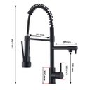 Ver imagem 2 de Torneira Gourmet de Cozinha Preta Monocomando Aço Inox 304 Escovado - Brinovar