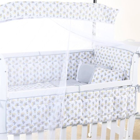 Edredom de Berço Malha 100% Algodão Antialérgico 95x140cm Soninho Cinza