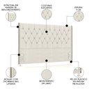 Ver imagem 3 de Cabeceira Cama Box Casal 140cm Florenza P02 Linho Creme - Mpozenato