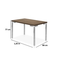 Conjunto Mesa Inovare CR 1,20X0,80 MDP-4 Cad.Dalia Junco CR - Junco Marrom - Tampo Nogal - 2