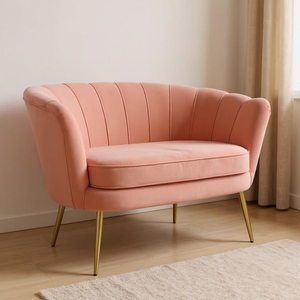 Namoradeira Poltrona Petala Rosa Moderna Hall de Entrada