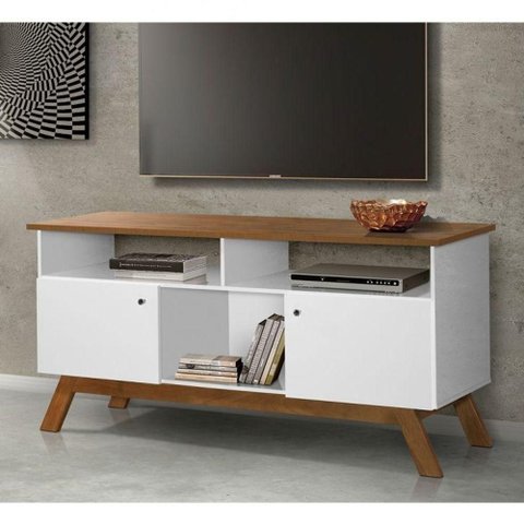 Rack para TV Amsterdã Madeira Branco