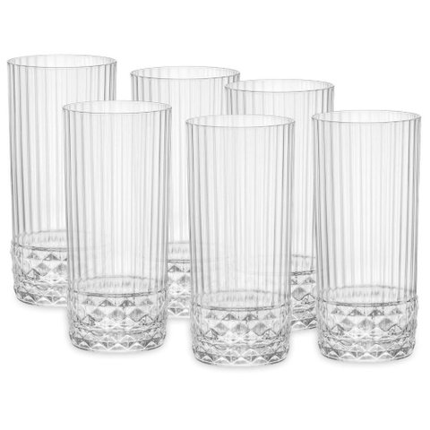 Jogo 6 Copos Long Drink 480 ml America' 20s - Bormioli Rocco
