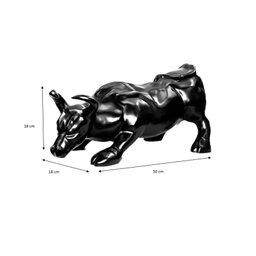 Estatua Escultura Enfeite Decorativo Touro Wall Street 30cm:preto Brilho - 5