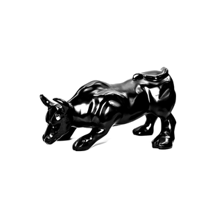Estatua Escultura Enfeite Decorativo Touro Wall Street 30cm:preto Brilho