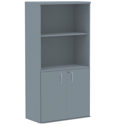 Armário Misto PE25 Pandin 79,20 cm (largura) MDP Cor Liso Cinza com Duas portas e Prateleira