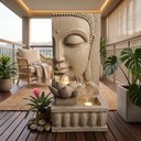 Ver imagem 7 de Fonte Decorativa Buda com Flor de Lótus Cascata e LED 83 cm