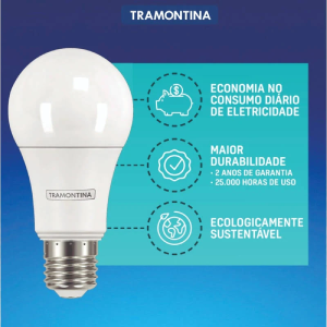 Lâmpada Bulbo Led Tramontina Branca Fria 6500K - 15W - 3