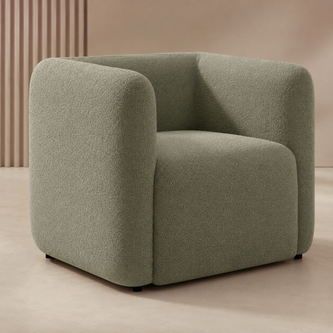 Poltrona Decorativa Orgânica Sala de Estar Quarto Leitura Escritório Laguna Bouclê Verde D'Rossi