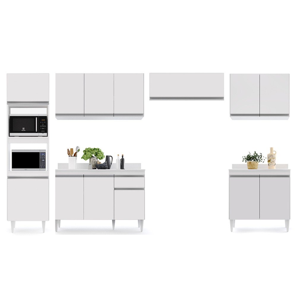 Cozinha Modulada 6 Módulos Composição 8 Branco - Lumil Móveis - 7