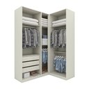 Ver imagem 2 de Guarda Roupa de Canto Bellagio 5 Portas de Bater 3 Gavetas MDP Areia HP Casa 812 173cm