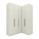 Ver imagem 4 de Guarda Roupa de Canto Bellagio 5 Portas de Bater 3 Gavetas MDP Areia HP Casa 812 173cm