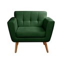 Ver imagem 1 de Poltrona Decorativa Bruna Cadeira Living Moderna Recepção Escritório - Veludo Verde