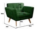 Ver imagem 3 de Poltrona Decorativa Bruna Cadeira Living Moderna Recepção Escritório - Veludo Verde