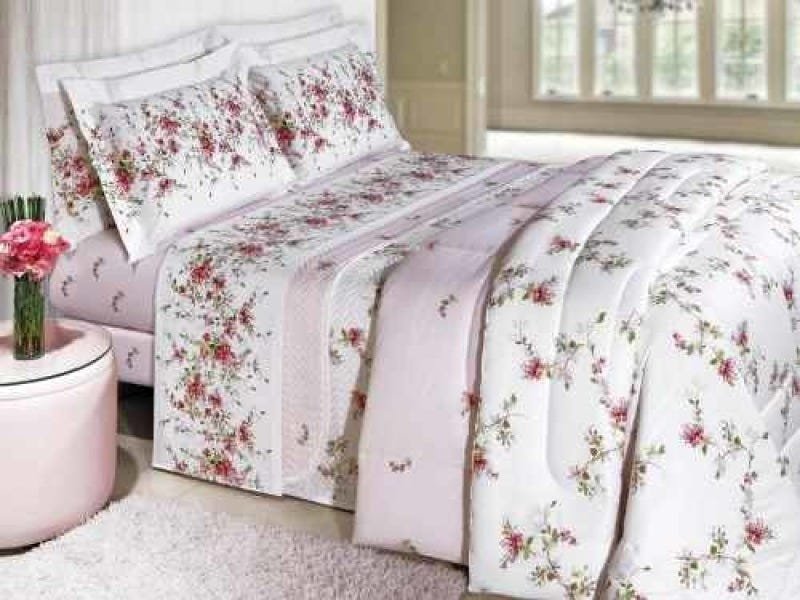 Menor preço em Cobre-leito Casal 3pc 100% Algodão Percal 200 Fios Livia