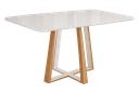 Ver imagem 2 de Mesa Dalas 120cm com Vidro para Sala de Jantar Cinamomo/Off White