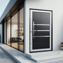 Ver imagem 2 de Porta Pivotante Alumínio Lamb.Evolution c/Pux.D.Elite Mix Preto 216x100 Brimak