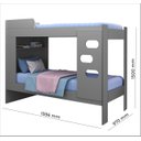 Ver imagem 4 de Beliche Triliche de Solteiro 100% MDF Com Cama Auxiliar e Estrados Reforçados Cinza - Floripa - J&A