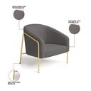 Ver imagem 3 de Poltrona Sala Industrial Alta Dourado Kit 2 Stella Bouclê D03 - D’Rossi
