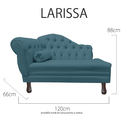 Ver imagem 6 de Recamier Sofá Esquerdo Larissa 120cm Sala Suede Azul Royal - Incasa Decor