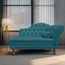 Ver imagem 2 de Recamier Sofá Esquerdo Larissa 120cm Sala Suede Azul Royal - Incasa Decor