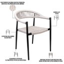 Ver imagem 3 de Kit 02 Cadeiras Decorativas Área Gourmet Base Preto Corda Náutica Nevada R01 Amêndoa - Lyam Decor