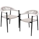 Ver imagem 1 de Kit 02 Cadeiras Decorativas Área Gourmet Base Preto Corda Náutica Nevada R01 Amêndoa - Lyam Decor