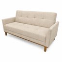 Ver imagem 4 de Sofá Cama 188cm Mari Linho Base Madeira Molas Bonnel - Bege