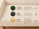 Ver mais imagens de Sofá Cama 188cm Mari Linho Base Madeira Molas Bonnel - Bege