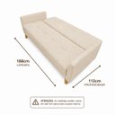 Ver imagem 7 de Sofá Cama 188cm Mari Linho Base Madeira Molas Bonnel - Bege