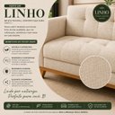Ver imagem 2 de Sofá Cama 188cm Mari Linho Base Madeira Molas Bonnel - Bege
