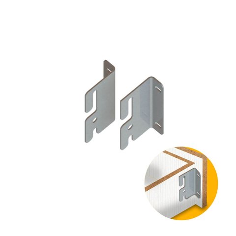 Suporte fixação de frete de Gaveta 60mm Zincado 15 Pares