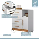 Ver imagem 5 de Cômoda Infantil Mdf Branca Moderna 1 Porta 4 Gavetas Top:branco