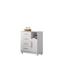 Ver imagem 7 de Cômoda Infantil Mdf Branca Moderna 1 Porta 4 Gavetas Top:branco