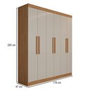 Ver imagem 2 de Guarda-Roupa Casal Albuquerque 6 Portas 2 Gavetas 100% MDF Cinamomo/Off White - Panorama Móveis