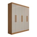 Ver imagem 1 de Guarda-Roupa Casal Albuquerque 6 Portas 2 Gavetas 100% MDF Cinamomo/Off White - Panorama Móveis