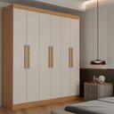 Ver imagem 3 de Guarda-Roupa Casal Albuquerque 6 Portas 2 Gavetas 100% MDF Cinamomo/Off White - Panorama Móveis