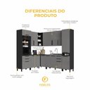 Ver imagem 5 de Cozinha Modulada Completa de Canto 8 Peças 469cm sem Tampo Mônaco Cinza Chumbo/Titânio