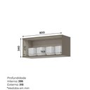Ver imagem 4 de Armário Aéreo de Cozinha Lora 80cm 1 Porta Basculante Rustic Casa 812