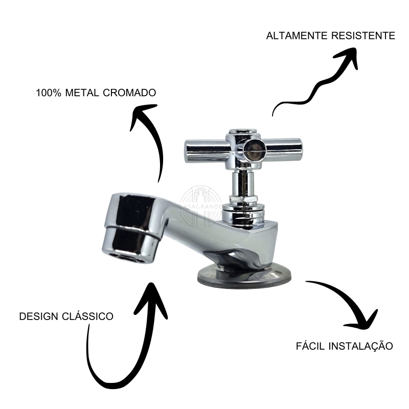 Torneira para Lavatório C31 1194 X 1/2 Pol Casagrande Mundial - 6