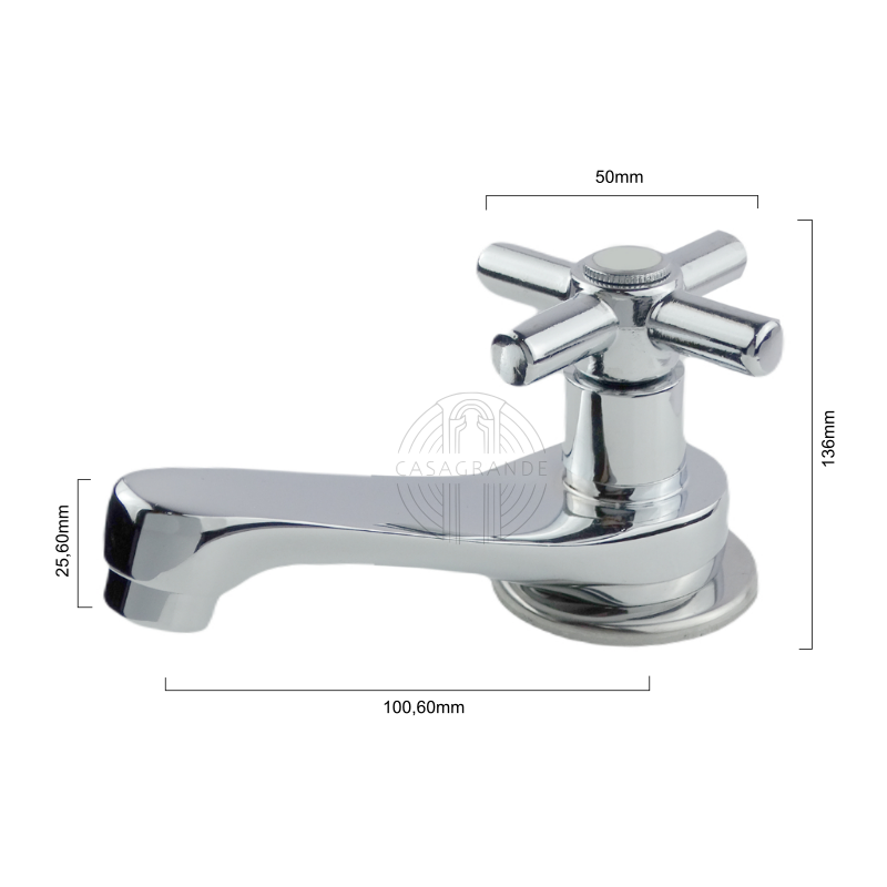 Torneira para Lavatório C31 1194 X 1/2 Pol Casagrande Mundial - 3