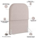 Ver imagem 4 de Cabeceira Cama Box 100cm Orgânica Lanna W01 Linho Bege - Lyam Decor