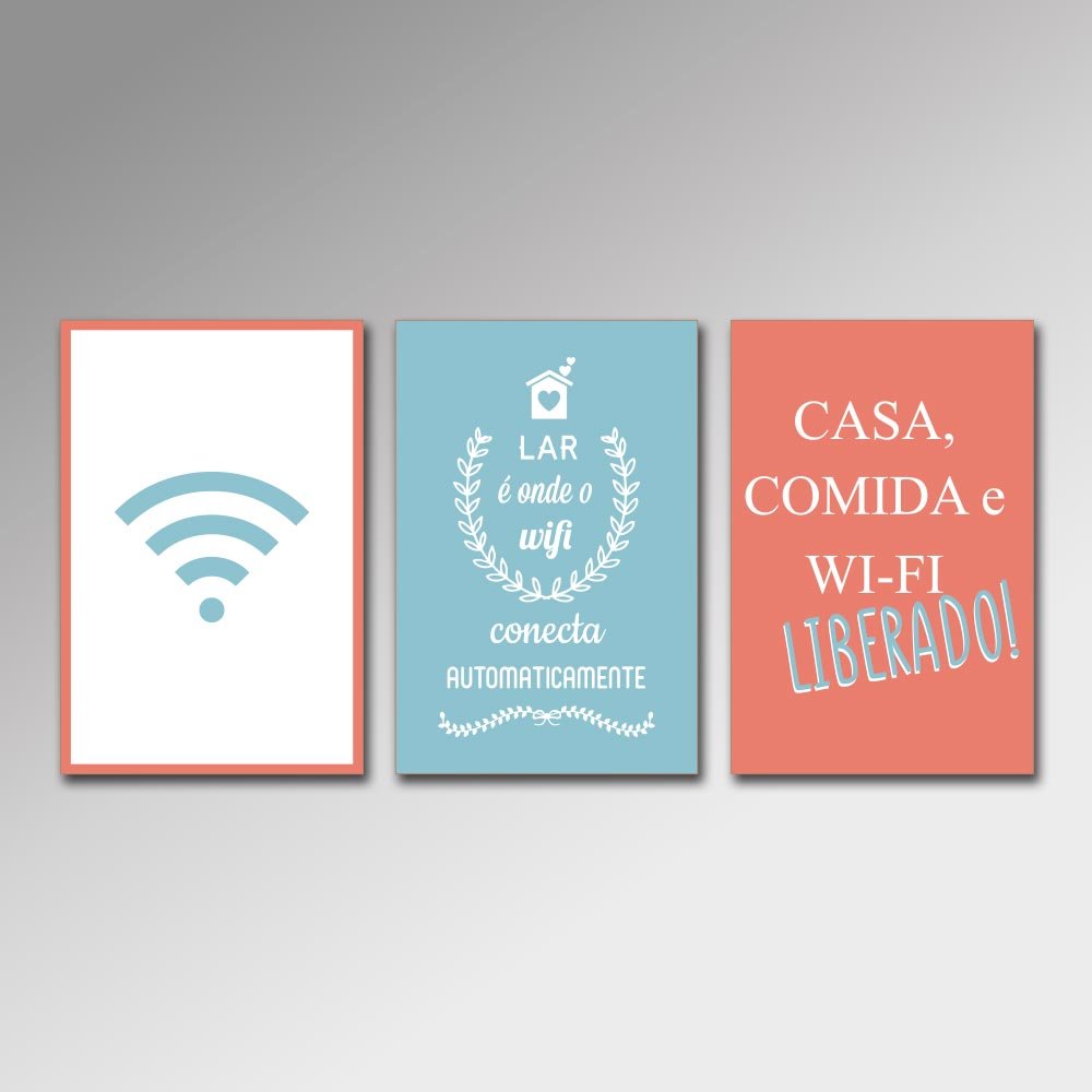 Placa Decorativa - Wi-fi Arte Destaque 20 X 30 Cm