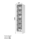Ver imagem 4 de Paneleiro 50cm 100% MDF 01 Porta com 05 Prateleiras Branco HP Americana